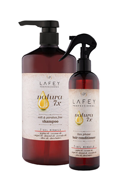 Lafey Professional NATURA 7X Besleyici & Onarıcı Etkili Saç Bakım Seti Şampua...