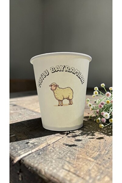 SBStrend Kurban Bayramı-İyi Bayramlar temalı Tek kullanımlık 7 Oz 50 Adet Kar...