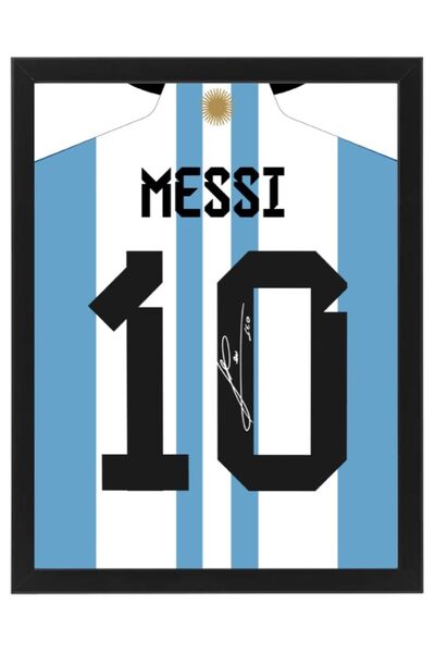 Boomah Accessories Lionel Messi Argentina Autographed Jersey Poster with Fram...