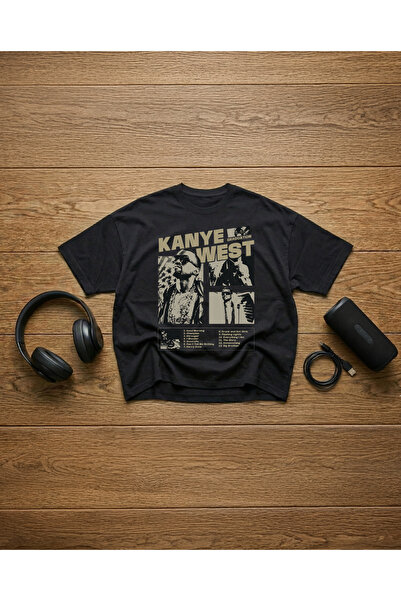 STİL-X Kanye West Baskılı Unisex %100 Pamuklu Oversize T-shirt