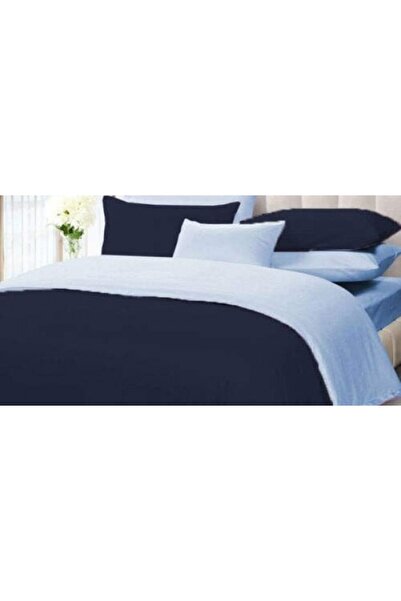 Produced in Romania Bed Linen Set, Cotton Ranforce, Black - Light Blue, 250 x...