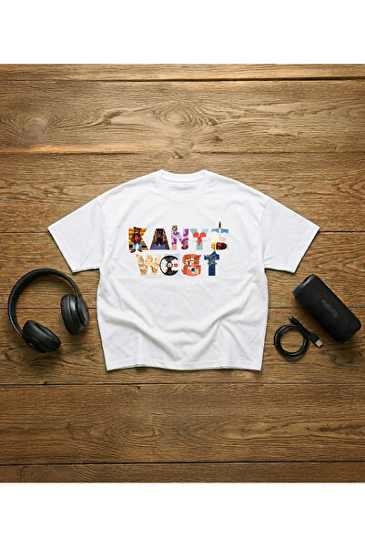 STİL-X Kanye West Baskılı Unisex %100 Pamuklu Oversize T-shirt