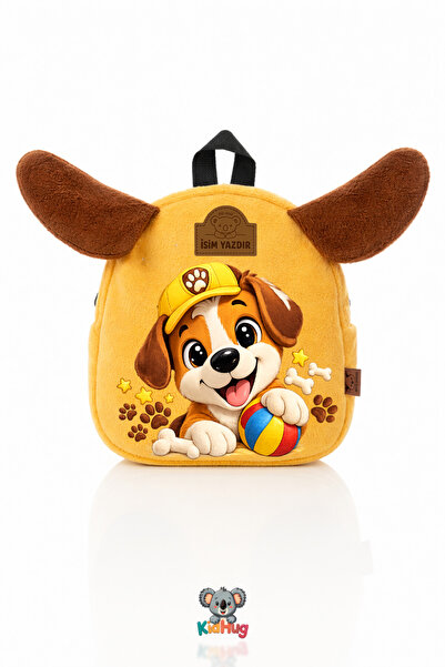 KidHug [İSİM YAZDIR] İsimli Baskılı Köpek Temelı Çocuk Çanta Bebek Sırt Çanta...