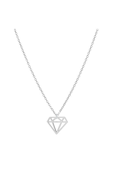 BIJUTERIA NEAGRA 925 Silver Diamond Pendant Necklace