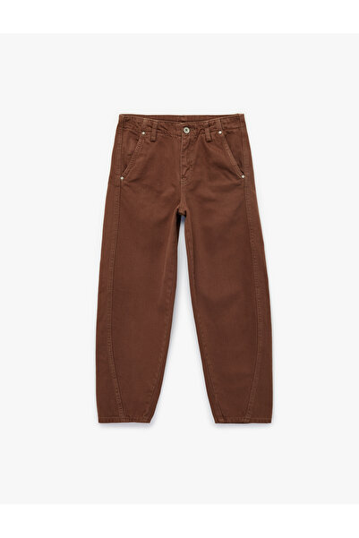 Koton Pantaloni confortabili croială bumbac cu balon în formă de denim