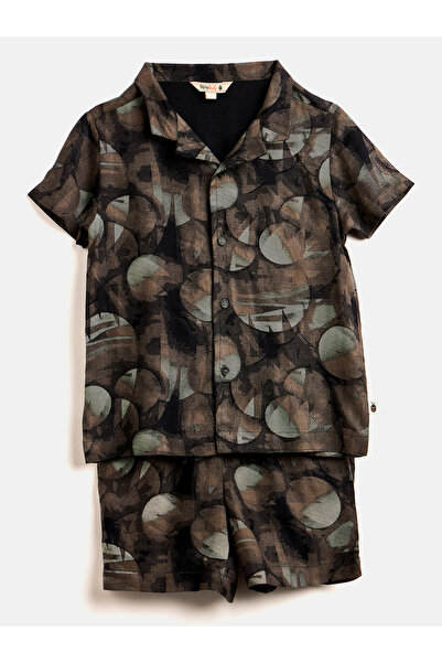 Stylo Bug By Styli Boys Printed Collar Neck Casual Shirt and Shorts Set