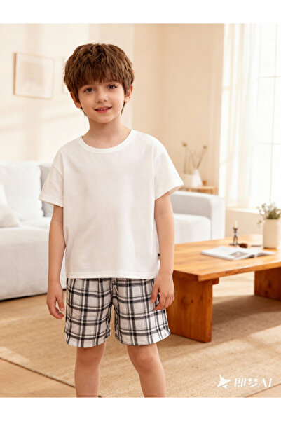 Take Two By Styli Boys Short Sleeve T-Shirt and Shorts Pyjama Set