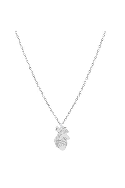 BIJUTERIA NEAGRA Necklace with Anatomical Heart Pendant in 925 Silver