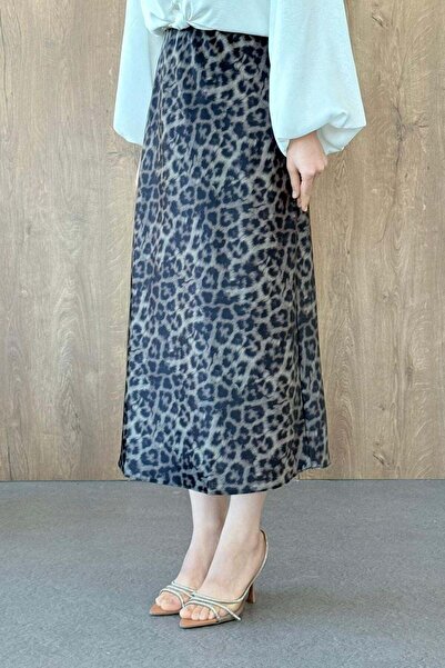 Hazamoda Fusta leopard din satin