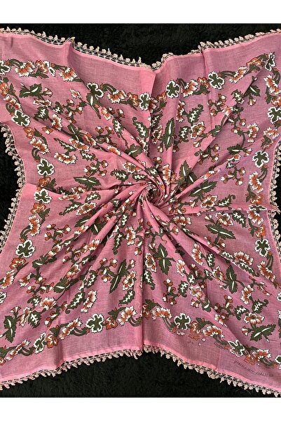 Beykan handmade Μικρό Νοσταλγικό Κεντητό Κασκόλ με Βελονάκι/Υεμένιο/ Τούλι be...