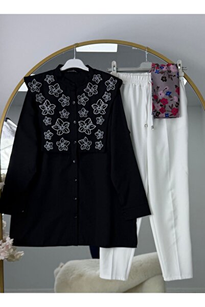YILMAZBARMAZ costum de damă cu pantaloni albi