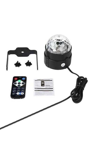 Generic Led Mini Crystal Disco Ball Light Black 8.3x9cm