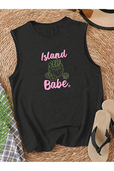 SUNFREE BABE cu imprimeu Tricou de vară fără mâneci pentru femei, pachet de b...