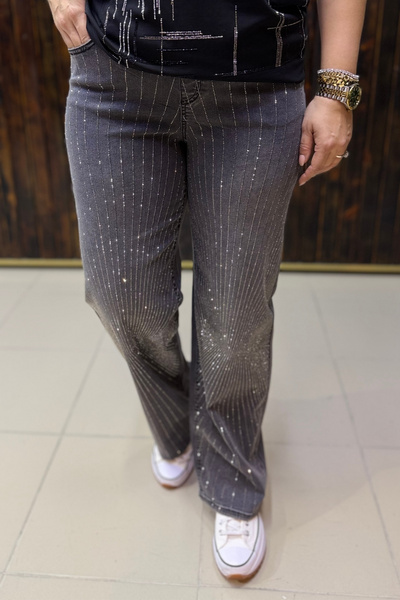 GÖKSEL TAŞ BASKI TOPARLAYICI BÜYÜK BEDEN JEAN