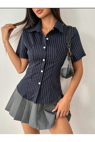 Gofeel Çizgili Belden Oturtmalı Classic Gömlek