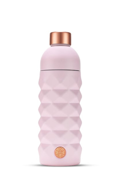 Starbucks Toz Pembe Çelik Su Şişesi - 473