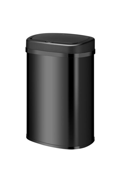 Juskys Automatic sensor trash can, 50L silent open/close, steel, black