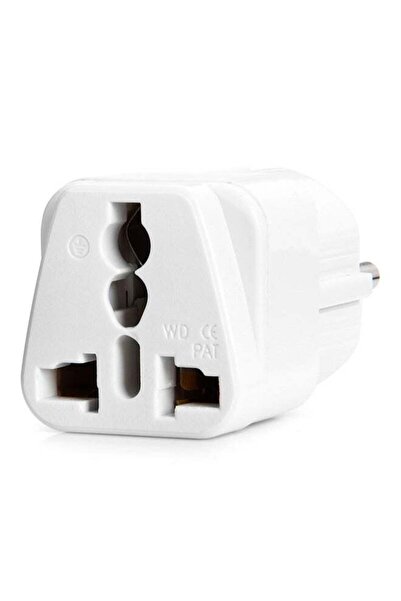 Generic محول طاقة/شاحن أبيض مكون من قطعتين، قابس أوروبي WD9 إلى مقبس عالمي أم...