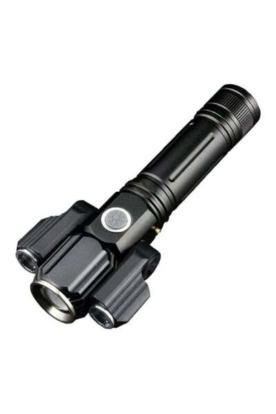 SUNSHINE Electric LED Torch With 3 Head Black