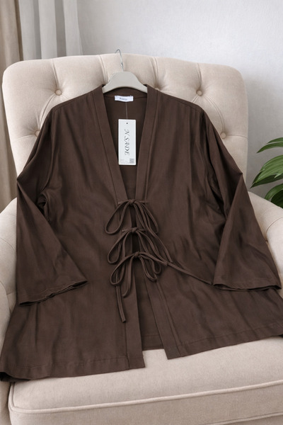 ensade Women's Cotton Gabardine Tie-Detail Jacket Hijab Daily Jacket Standard...