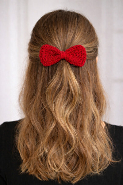 Mavi Masal Χειροποίητη Πλεκτή Κλιπ Μαλλιών με Φιόγκο – Κλιπ Μαλλιών για Γυναί...