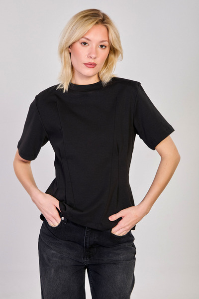 BARRELS AND OIL Mărimea cu umeri întăriți pentru femei, croială piese tricou ...