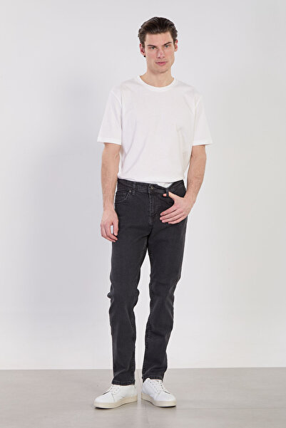 BARRELS AND OIL بنطلون جينز ميرزا للرجال بقصة عادية - مدخن