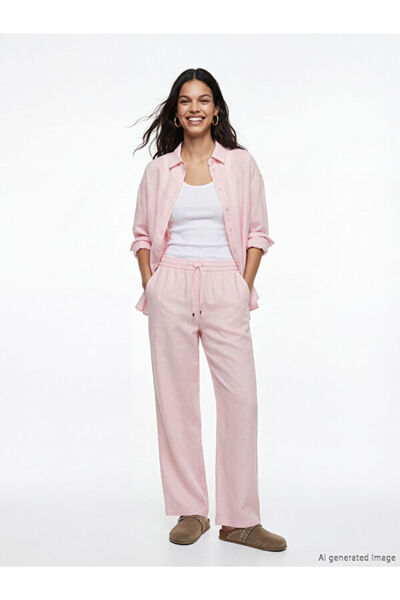 LC Waikiki I Beli Kordonlu Linen Women's Pants from Freezen Store