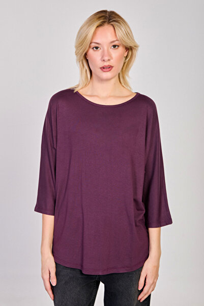 BARRELS AND OIL Bluză de damă cu mâneci trei sferturi - Prune