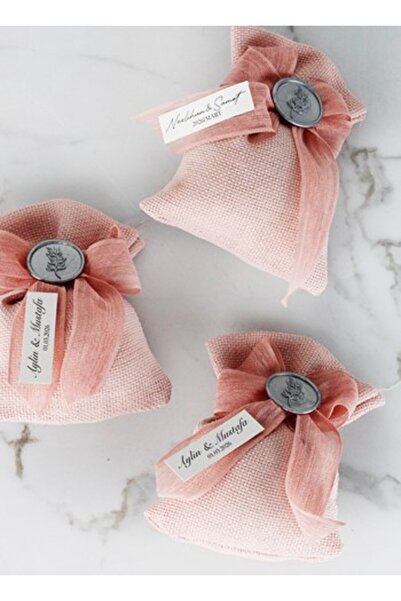 Çikolata Atölyesi Mühür Detaylı Pudra Lavanta Kesesi 25 Adet