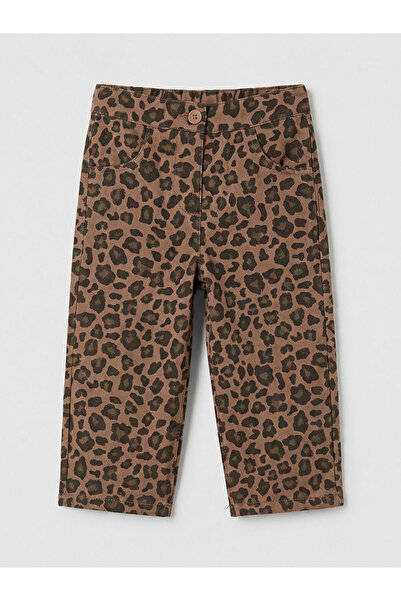 LC Waikiki Brown Regular Fit Baby Girl Gabardine Pants