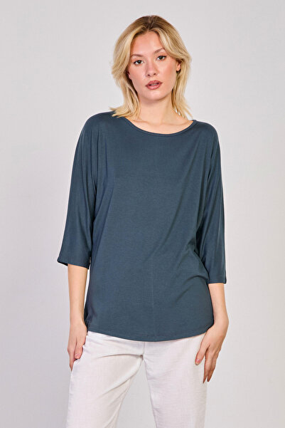 BARRELS AND OIL Women's Three Quarter Sleeve Blouse - Anthracite
