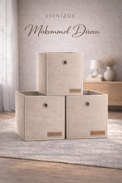 Flow Home Saklama Sepeti Dolap Organizer Katlanabilir Raf Gardırop Düzenleyic...