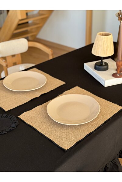 KaiAtelier 2Li Jute Embroidered Rectangular Placemat / Supla