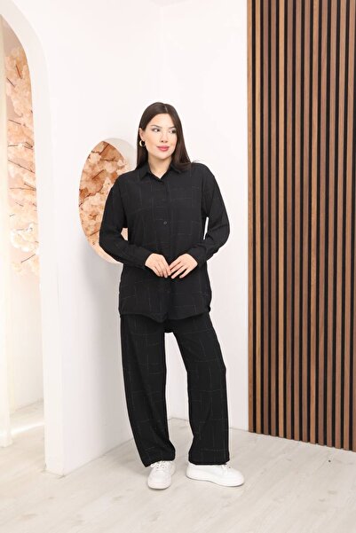 PIOVE Set de cămașă și pantaloni pentru femei – Set combinat casual și de bir...