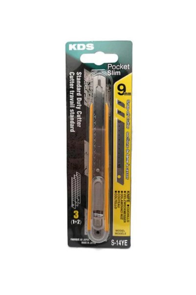KDS S-14YE Pocket Slim 9mm Snap-Off Cutter – Yellow (Pack of 2)