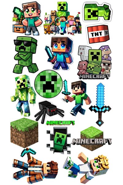 telaşe memuru Minecraft Pasta Süsü - Minecraft Yenilebilir Pasta Resmi ve Yen...