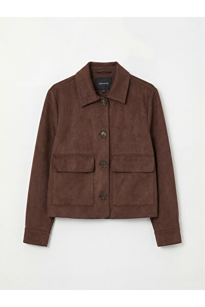 LC Waikiki Vizyon New Season Shirt Collar Women's Suede Look Jacket