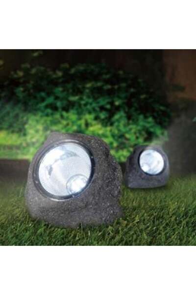 OEM Lampă solară cu 4 becuri LED, model de piatră, pentru gazon