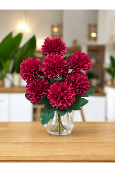 MD Aspiz Flowers Artificial Luxury Ball Chrysanthemum 7-Piece Bunch 35 cm _ D...