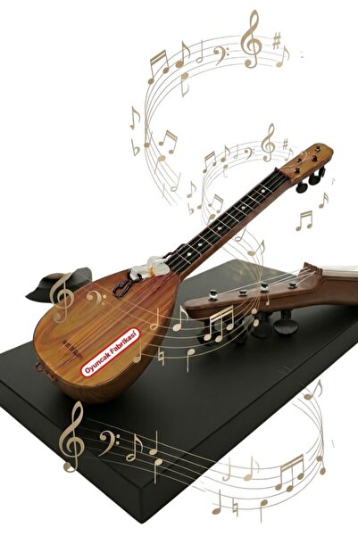 Oyuncak Fabrikası Bağlama Saz-Ahşap Görünümlü Eğitici Müzik Aleti (55 cm)