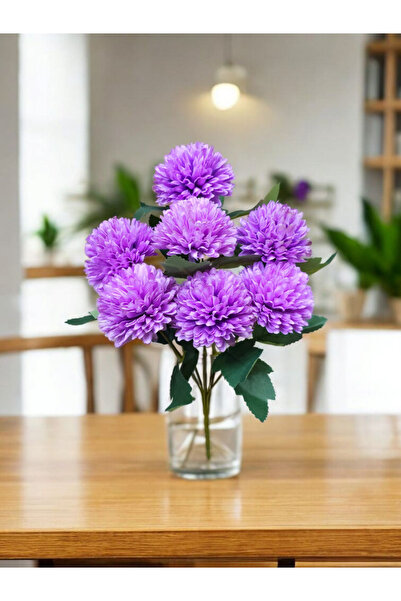 MD Aspiz Flowers Artificial Luxury Ball Chrysanthemum 7-Piece Bunch 35 cm _ D...