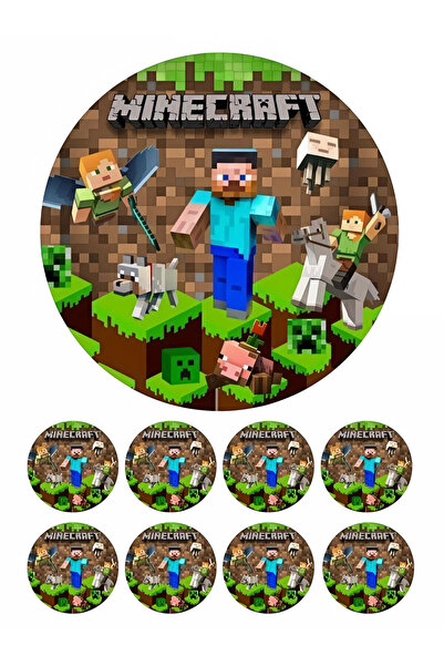 telaşe memuru Minecraft Pasta Süsü - Minecraft Yenilebilir Pasta Resmi ve Yen...