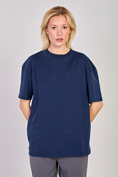 BARRELS AND OIL Μπλουζάκι Yaka Cycling Collar Side άνοιγμα Basic - Ναυτικό μπλε