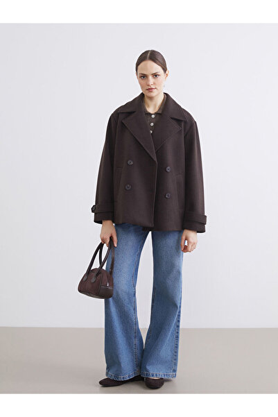 LC Waikiki Double Breasted Collar Women's Stamp Coat