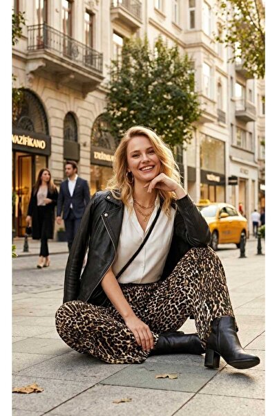 forte bella Patterned Casual Viscose Trend Pants