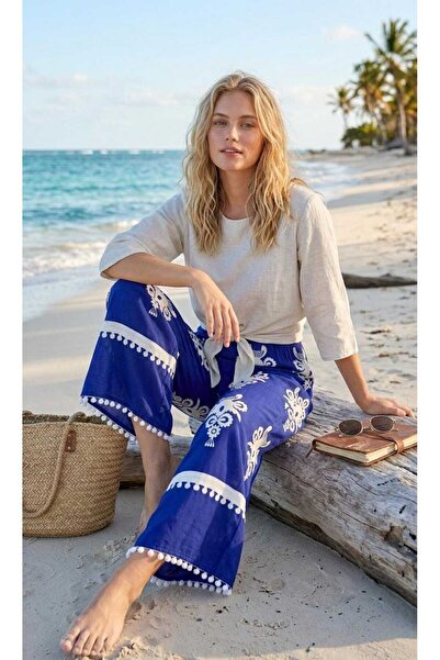 forte bella Patterned Casual Viscose Trend Pants