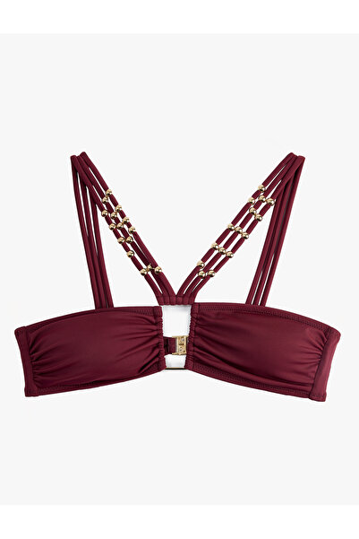 Koton Χάντρες και Λεπτομέρεια με αξεσουάρ Με χιαστί τιράντες Τοπ μπικίνι