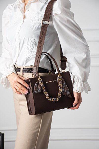 Just Polo Women's Stylish Handbag and Shoulder Bag Shopper with Scarf Detail,...