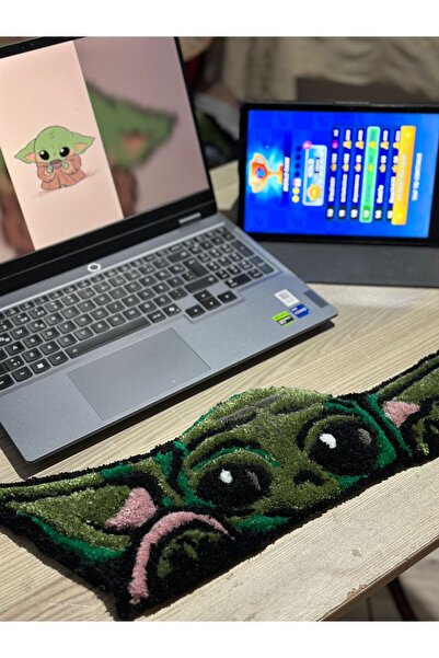TUFTY FRIENDS Bayb Yoda's Klavye Destek Altlığı, Klavye Halısı, Yumuşak Klavy...
